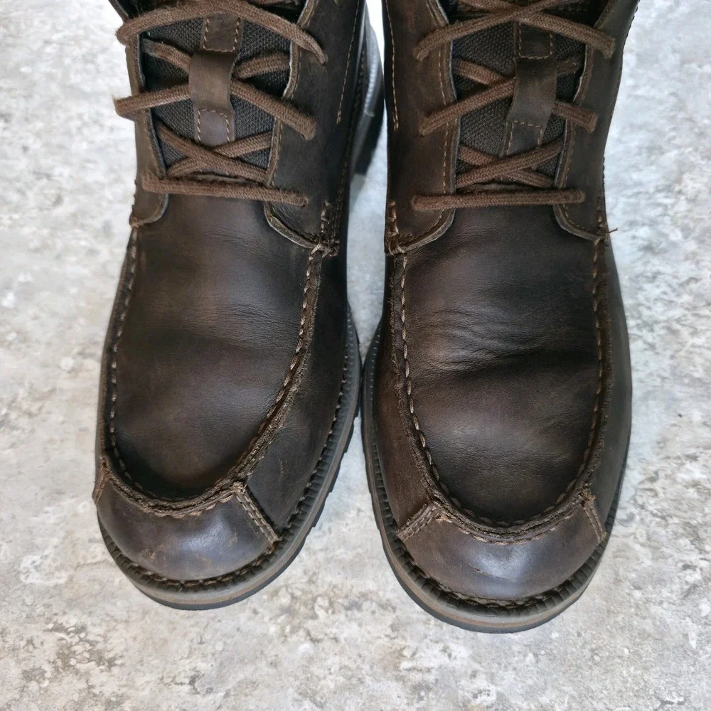 Timberland‎ Grantly Chukka Leather Moc Toe Ankle Shoe Boots Brown Size 9.5 A1859